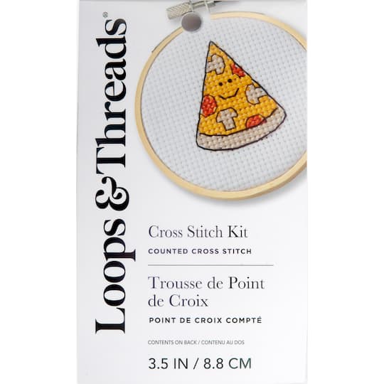 Pizza Counted Cross Stitch Kit by Loops &#x26; Threads&#xAE;